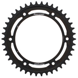 Supersprox steel rear sprocket 42-tooth black for BMW 106-642, designed for 525 chain bikes, shown in the image.