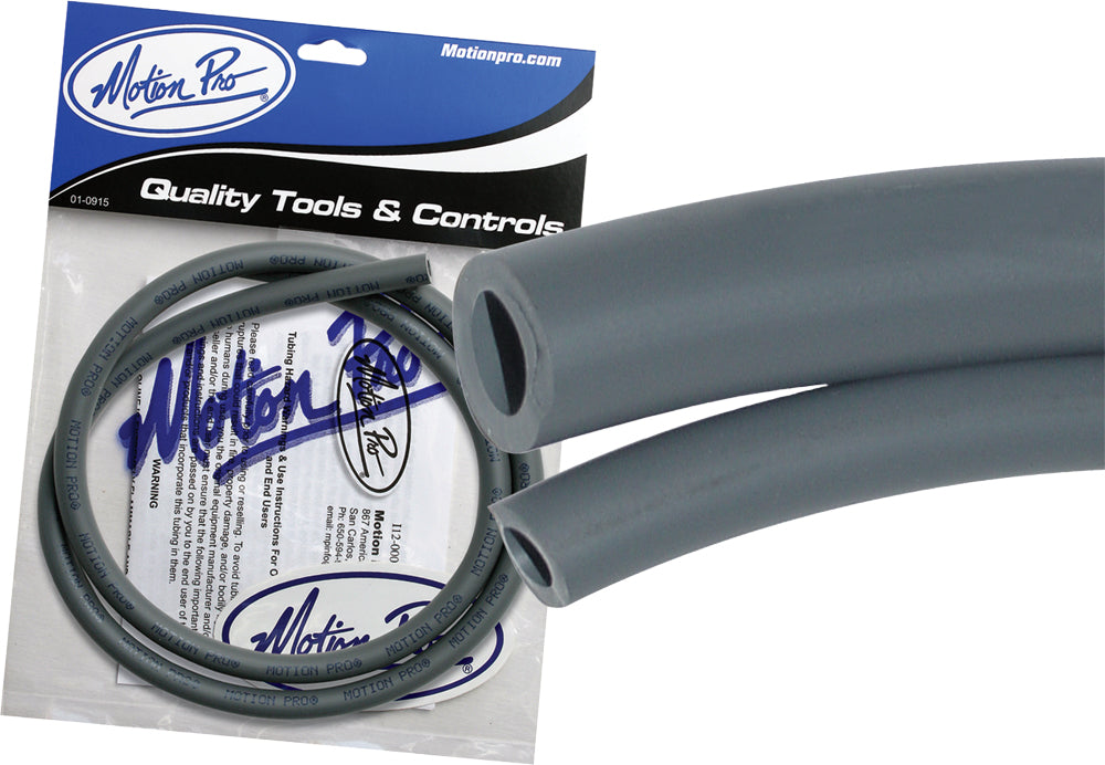 Motion Pro Tygon grey fuel line for intake and carburetor systems, 3-foot length, flexible and durable for fuel systems.