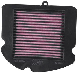 K&N Air Filter 770116 showing a close-up of the reusable, high-performance air filter with pleated cotton media and black frame