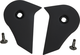 Fly Racing Odyssey matte black helmet base covers, accessory for motorcycle helmets, shown in close-up detail.