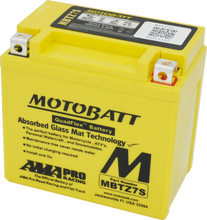 Load image into Gallery viewer, Motobatt MBTZ7S sealed, factory-activated motorcycle battery with compact design and durable construction.