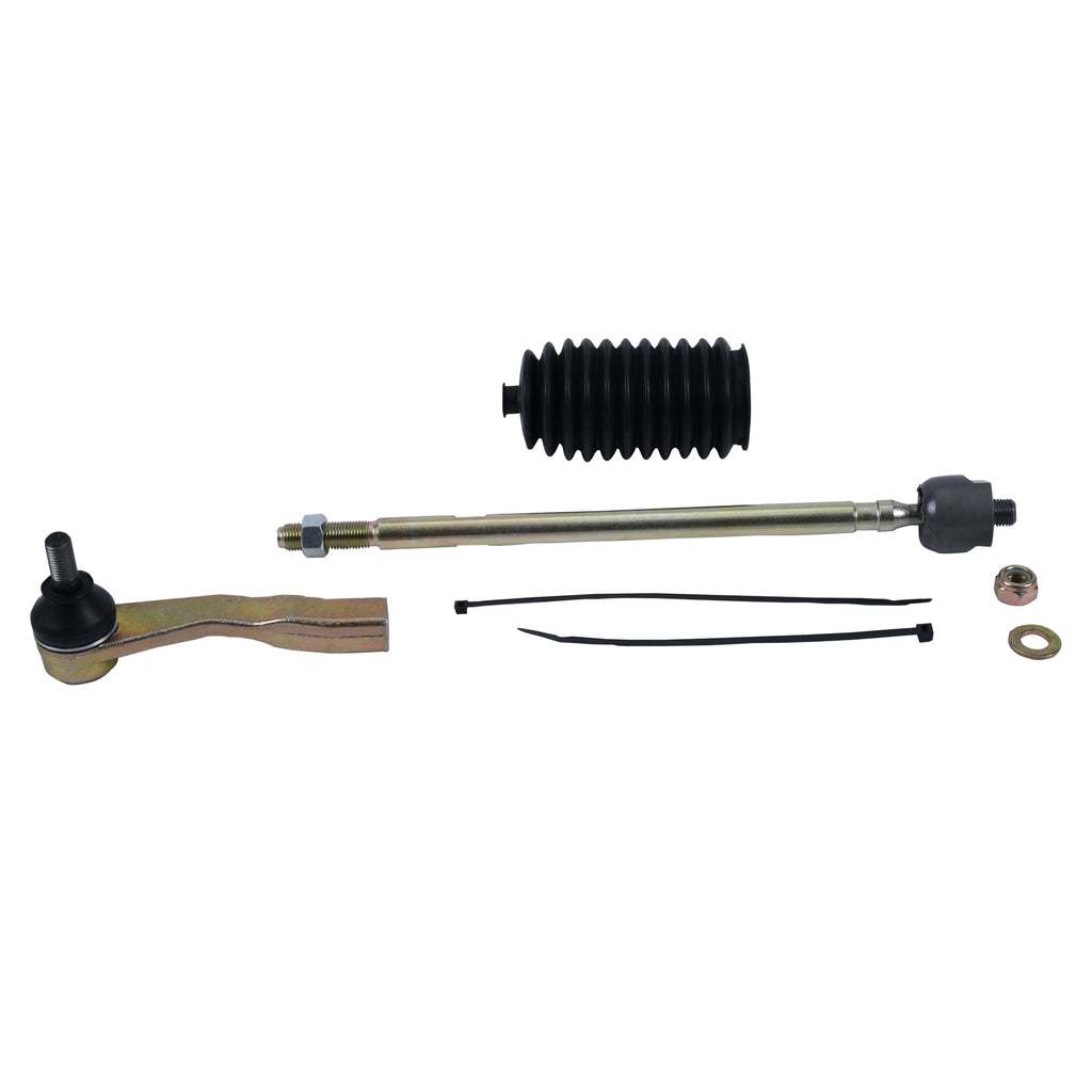 All Balls suspension tie rod end kit 251-1089R showing metal joints and rubber boots for vehicle steering linkage repair