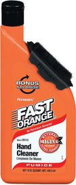 Permatex Hand Cleaner with Nail Brush in 15oz container, chemical cleaning product for hands and nails.