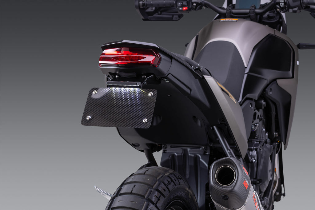 Yoshimura Fender Eliminator V2 kit installed on Yamaha motorcycle, showcasing sleek body modification and clean tail section.