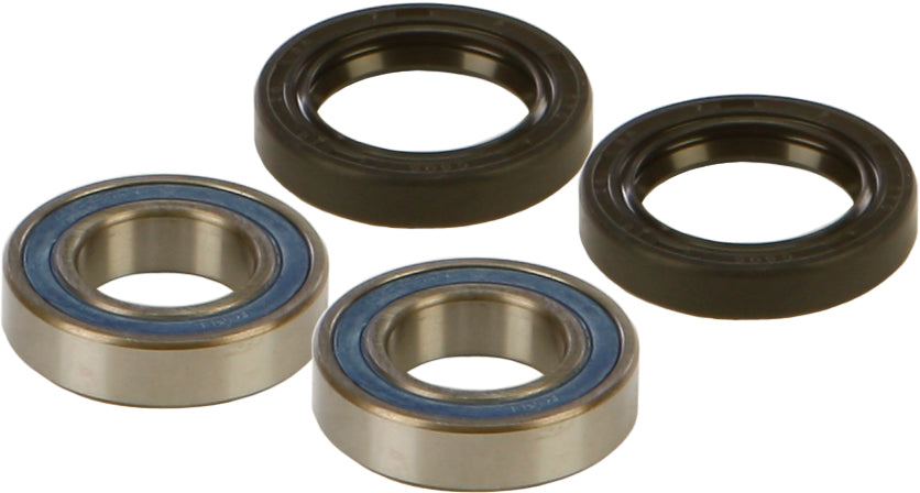 All Balls front wheel bearing and seal kit with multiple bearings and seals displayed for motorcycle or ATV wheel maintenance.