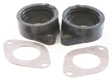 Load image into Gallery viewer, K&amp;L Carburetor Boot/Holder for intake and fuel system, shown in black rubber with clamp for motorcycle carburetor connection.