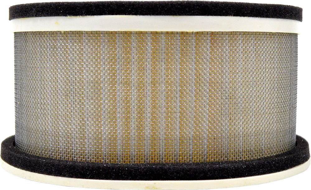 Emgo air filter 78-9665 with a cylindrical shape and pleated filter material for motorcycle engine filtration.