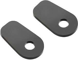 Black RIZOMA turn signal mounting kit with two pieces, shown with mounting brackets and hardware on a white background.
