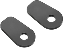 Load image into Gallery viewer, Black RIZOMA turn signal mounting kit with two pieces, shown with mounting brackets and hardware on a white background.