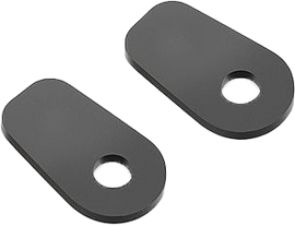 RIZOMA black turn signal mounting kit with two durable brackets for motorcycle or scooter lighting accessories.