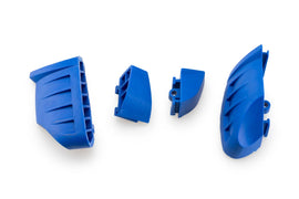 PUIG Rubber End Replacement Frame Slider Pro 2.0 Pr Blue for motorcycle, showing the blue rubber end cap attached to the frame slider.