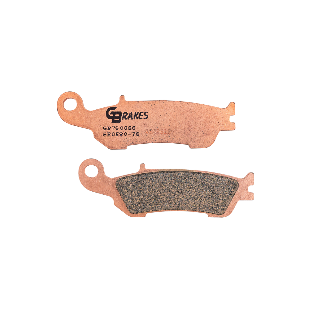 GBRAKES sintered brake pads for automotive brakes, showing the set of durable, high-performance brake pads with metal backing plates.