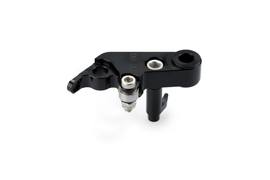 Black PUIG lever adapter clutch for motorcycle, showing close-up of the black lever with mounting hardware.