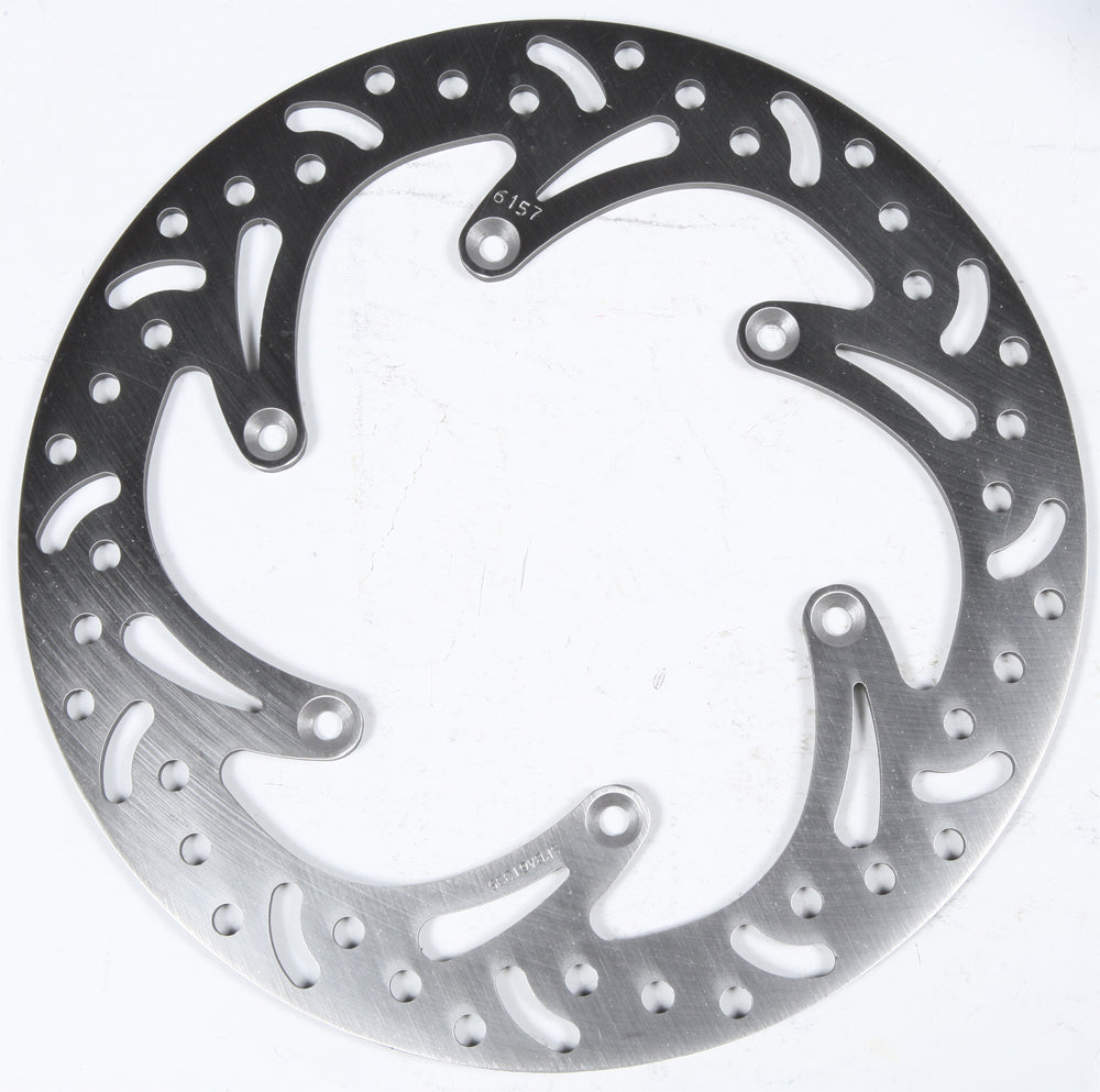 EBC Motorcycle Brakes Standard Rotor 15-6157 showing a close-up of the brake rotor with vented design and mounting holes