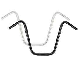 Chrome Burly Brand Narrow 16-inch Apehangers handlebars with 1-inch diameter, designed for motorcycle handlebar replacement.