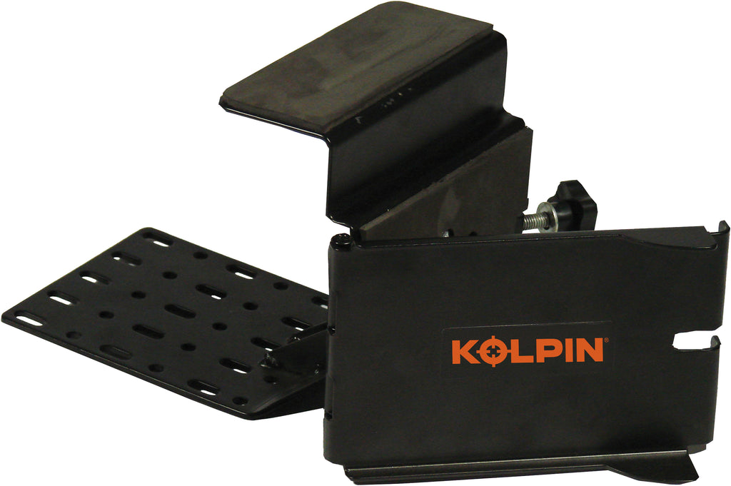 Kolpin Saw Press II accessory with black metal frame and adjustable components, designed for woodworking and cutting tasks.