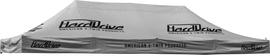 Grey HardDrive Canopy replacement top, 10x20 feet with logo, suitable for outdoor storage or event use.