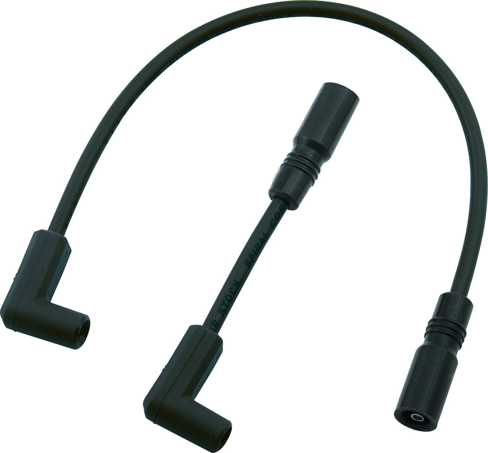 Black ACCEL Spiral Core Wire Set 8.0mm for electrical applications, featuring durable spiral wiring with brand labeling.