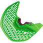 Green Polisport Plastics street disc and fork bottom protector for Kawasaki models, designed to shield bike components.