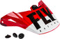 Fly Racing Kinetic Thrive helmet visor in red, white, and black showing the clear shield and attachment points.