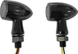 HardDrive LED turn signal with smoked lens, black amber color, designed for motorcycle or vehicle lighting.