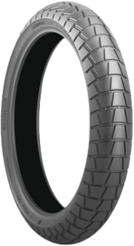 Bridgestone Adventure Trail AT41 front motorcycle tire, 100/90-19 size, bias ply, tubeless, with tread pattern suitable for off-road riding.