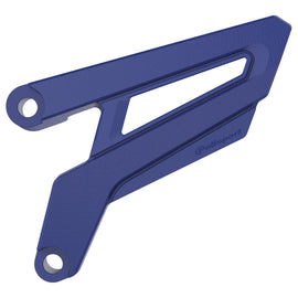 Blue Polisport Plastics front sprocket protector for Yamaha bikes, showing the durable plastic sprocket guard with mounting points.