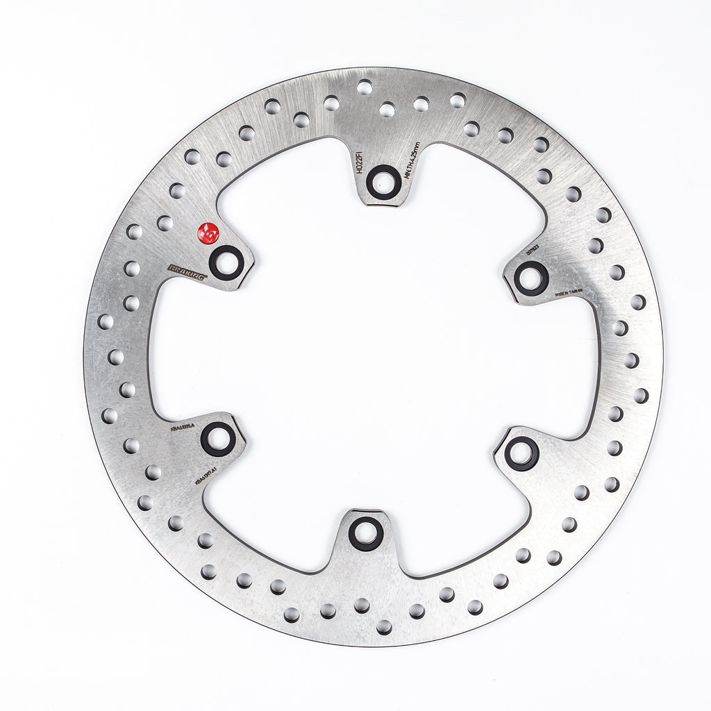 Front braking rotor by Braking, showing the metallic disc with vented design for effective brake performance.
