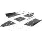 SEIZMIK skid plate with tree kickers for Uhmw body protection on off-road vehicles, showing sturdy metal construction and mounting points.