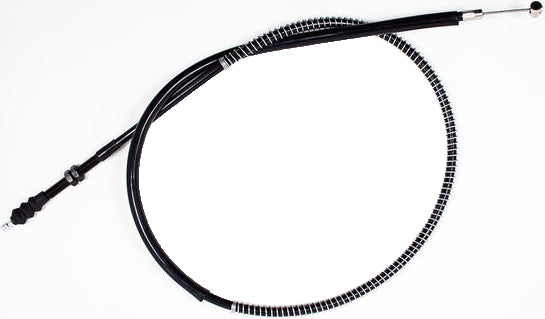 Motion Pro black vinyl clutch cable for motorcycles, showing the flexible cable with protective vinyl coating and metal fittings.