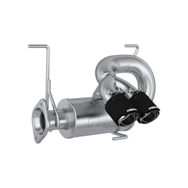 MBRP Exhaust single slip-on system with 6-inch perforated muffler and catalytic converter, shown in the image.