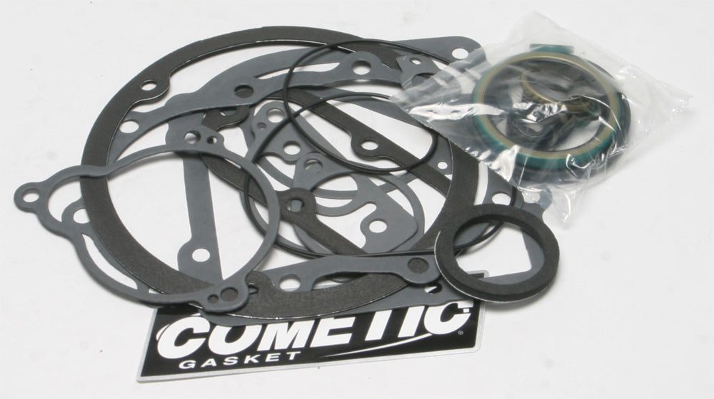 Cometic Complete Trans Gasket Big Twin Kit showing gasket set with seals and components for transmission rebuild.