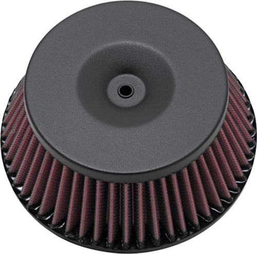 K&N Air Filter 741287, a reusable automotive air filter with a pleated cotton-media design for improved airflow and filtration.