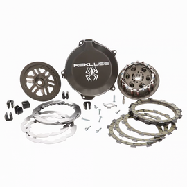 Rekluse Apex manual clutch for KTM, Husqvarna, and Gas Gas motorcycles, showing the clutch assembly and components.
