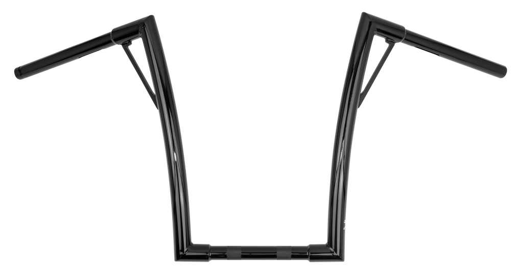 Burly Brand Louie 16-inch black bicycle handlebar with 1.25-inch clamp diameter, featuring a sleek, curved design.