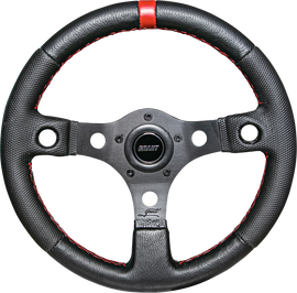 Grant Competition black and red steering wheel with inserts, featuring a sleek design and ergonomic grip for racing or sports cars.