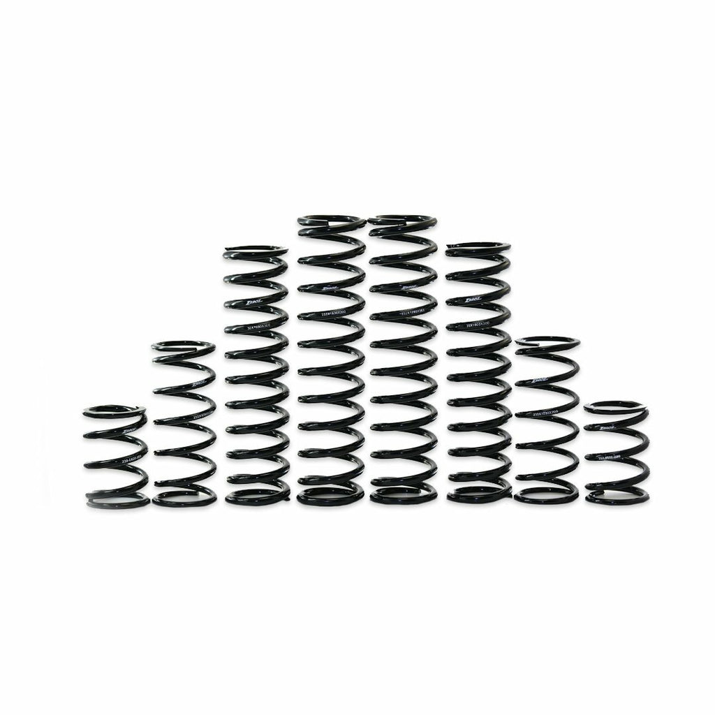 Z Broz Racing dual rate spring kit for Kawasaki suspension, showing black coil springs and mounting hardware.