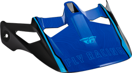 Fly Racing Werx-R helmet visor in blue carbon material, designed for Fly Racing motorcycle helmets.