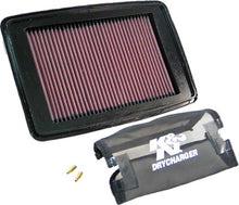 Load image into Gallery viewer, K&amp;N Air Filter 734506T for vehicle, showing the reusable, high-performance air filter with pleated cotton media and plastic frame.