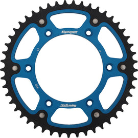 Supersprox rear stealth sprocket, 49-tooth aluminum and steel, blue finish, for Husqvarna and KTM motorcycles.