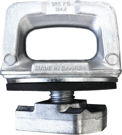 Super Clamp Channel Mount strap for secure tie-downs, showing the durable strap and clamp mechanism in a close-up view.