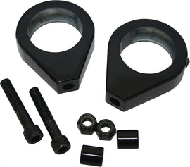 HardDrive 39mm black turnsignal clamps, durable motorcycle accessory components on a white background