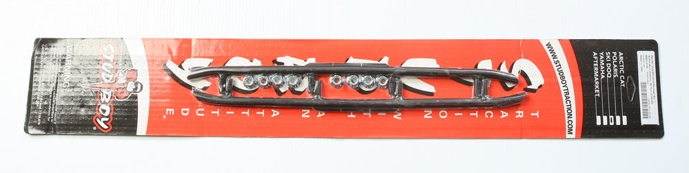 Stud Boy Round Bars 4-inch ski carbide runners with durable metal construction for snowmobile skis.