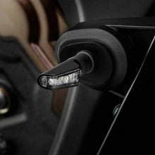 Load image into Gallery viewer, Pair of RIZOMA Leggera black turn signals with sleek design, featuring compact, modern style for motorcycle lighting.