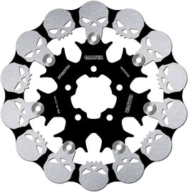 GALFER 11.5-inch floating skull brake rotor in black, designed for high-performance motorcycle braking systems.