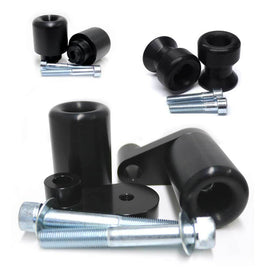 Shogun Industries Complete Slider Kit in black for body modification, featuring various metal components and mounting hardware.