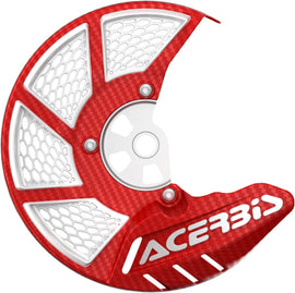 Acerbis X-Brake vented red motorcycle brake disc with perforated design for improved cooling and braking performance.