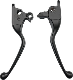 HardDrive black lever set with cable clutch for Flh/Flt models 2008-2013, featuring smooth lever design and ergonomic grip.