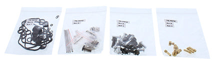 All Balls bike carburetor rebuild kit 226-1708 with gaskets, seals, and components for fuel system maintenance.