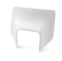 Load image into Gallery viewer, Acerbis white front headlight mask for motorcycle, showing a sleek, durable protective cover with mounting details.